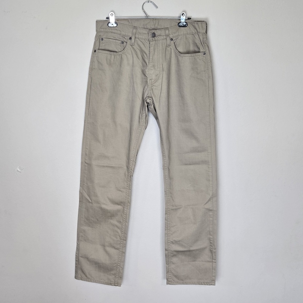 Levi's 559 Khaki Denim Beige Relaxed Straight Leg Pants Size 33 x 34 Classic